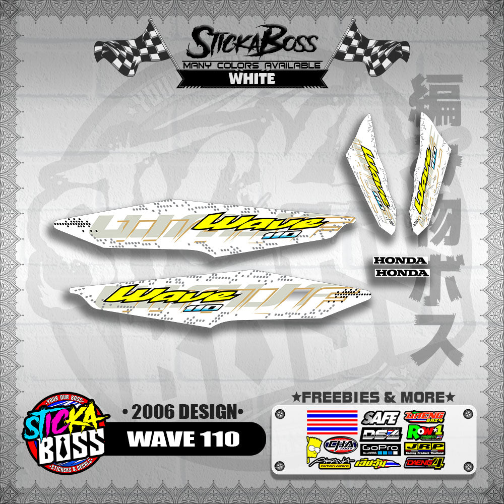 WAVE 110 DECALS ( 2006 DESIGN )【WITH FREEBIES】