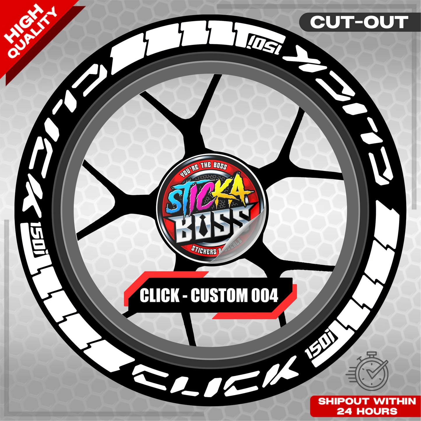 CLICK 150 MAGS STICKER SET ( 2 MAGS ) - CUSTOM 004 | VINYL WATERPROOF CUT-OUT DECALS