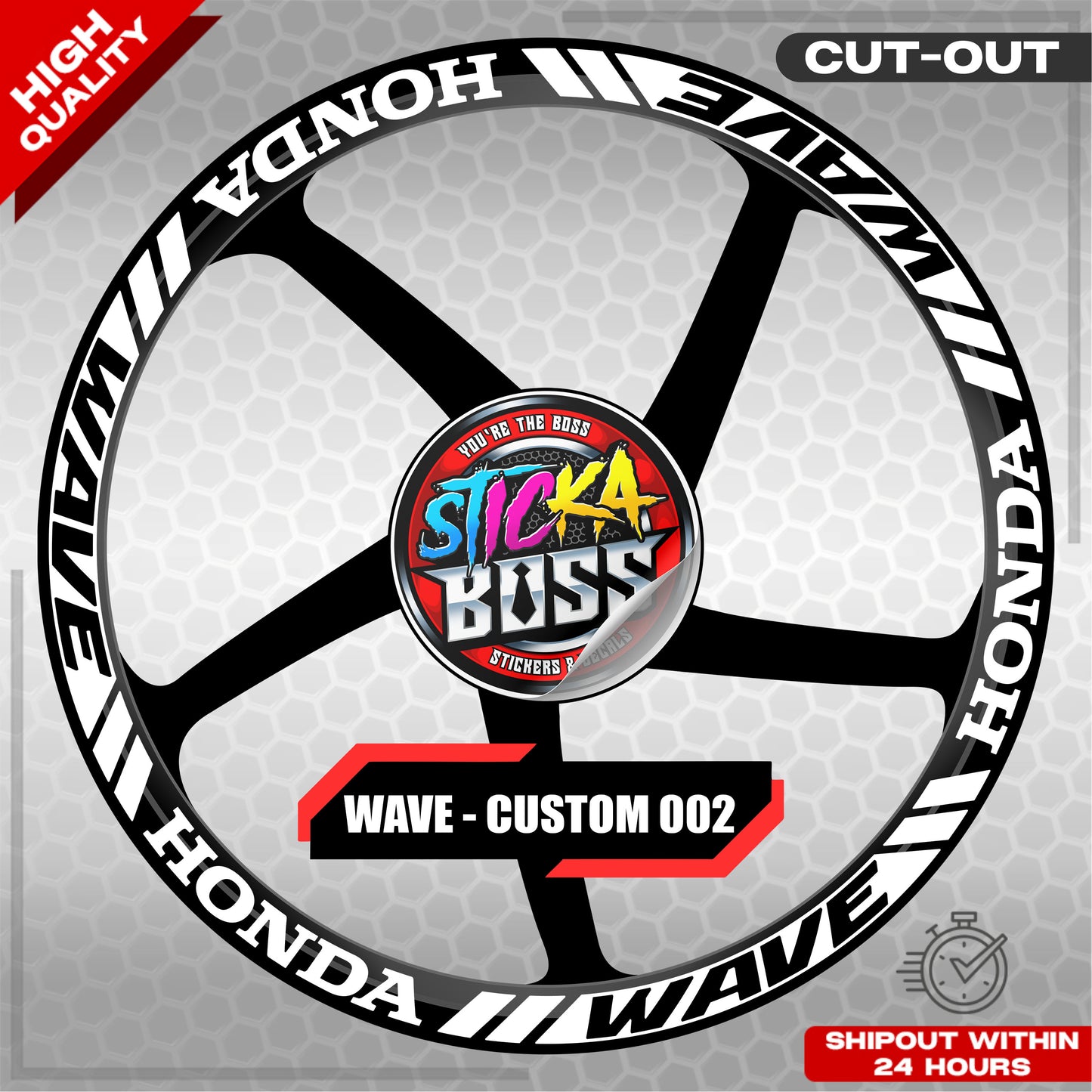 WAVE 110 / 125 MAG STICKER SET ( 2 MAGS ) - CUSTOM 002 | VINYL WATERPROOF CUT-OUT DECALS