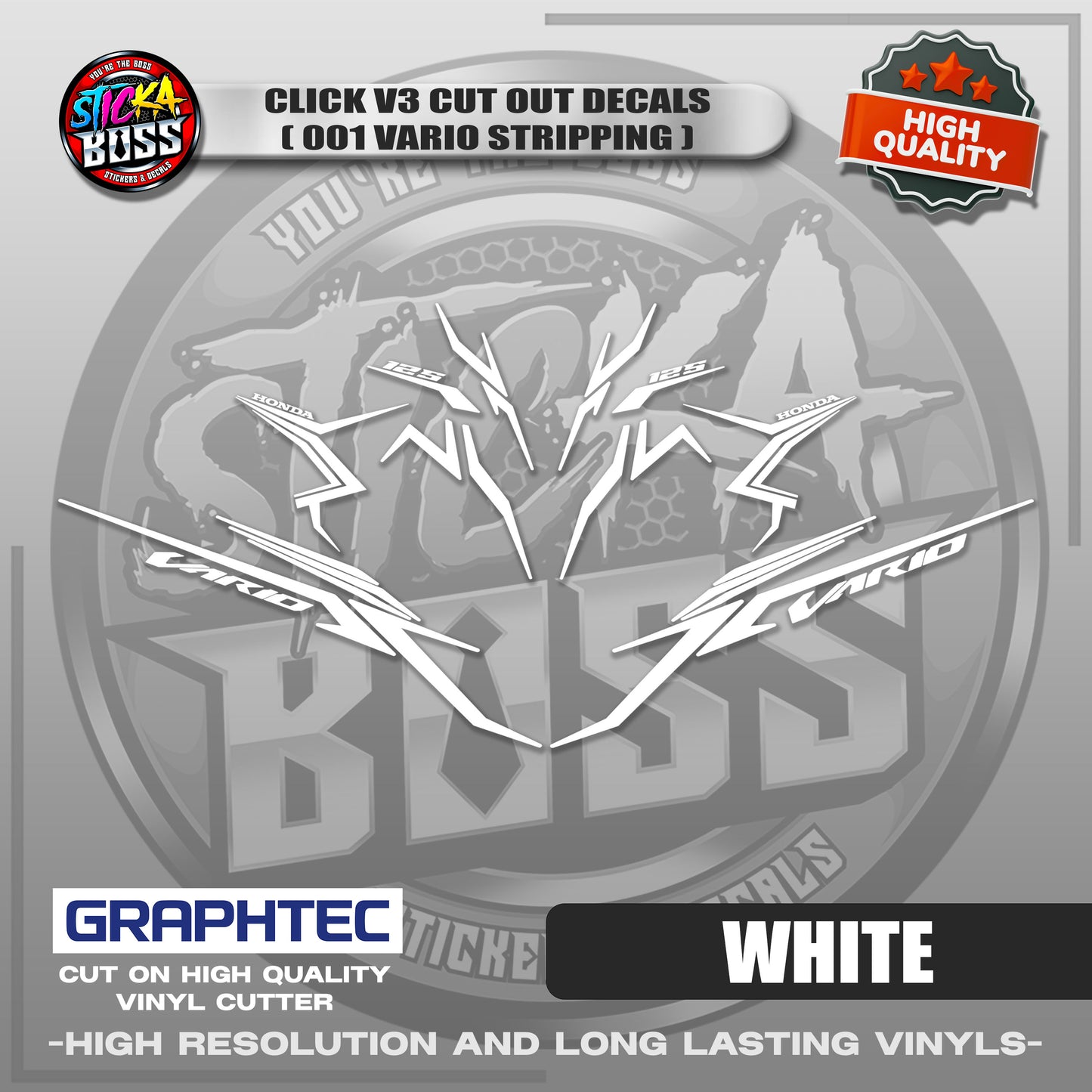 CLICK V3 CUT OUT DECALS ( 2025 VARIO STRIPPING 001 ) | VINYL WATERPROOF CUT-OUT STICKER DECALS