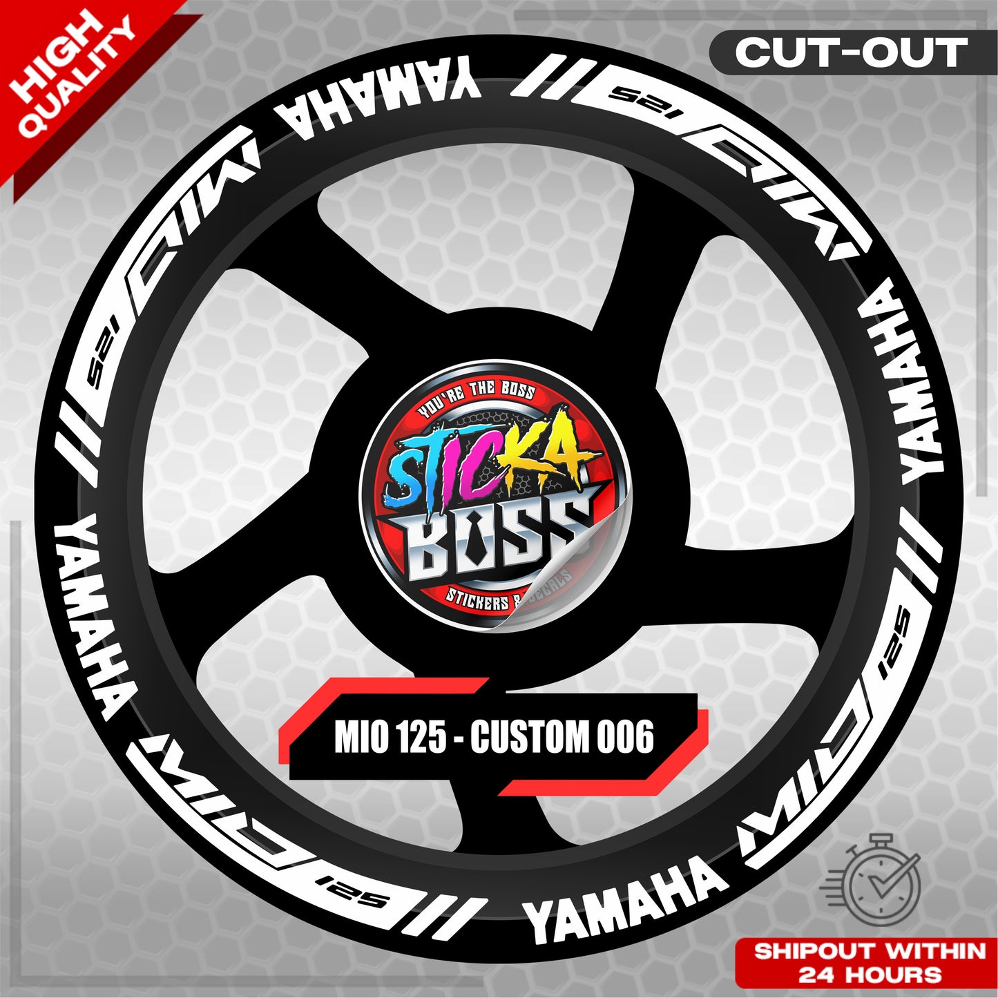 MIO 125  MAG STICKER SET  ( 2 MAGS ) - CUSTOM 006 | VINYL WATERPROOF CUT-OUT DECALS