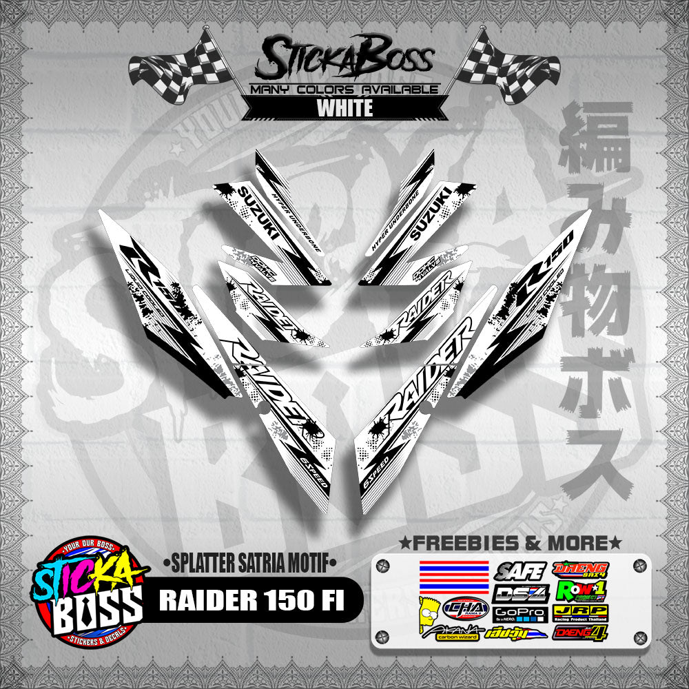 RAIDER 150 FI DECALS ( SPLATTER SATRIA MOTIF )【WITH FREEBIES】
