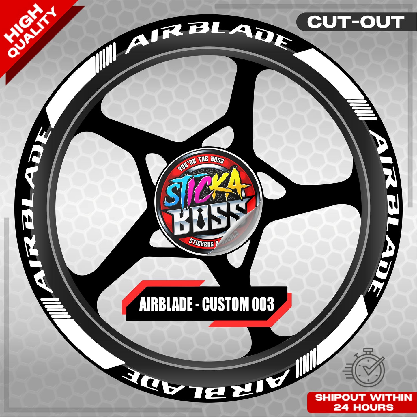 AIRBLADE 150 / 160 MAG STICKER SET ( 2 MAGS ) - CUSTOM 003 | VINYL WATERPROOF CUT-OUT DECALS