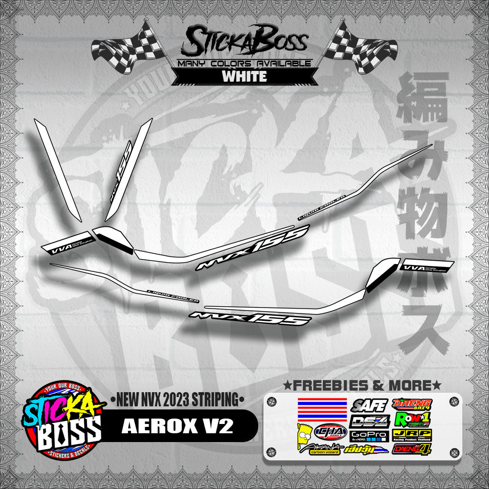 AEROX V2 MALAYSIAN DECALS ( NEW NVX 2023 STRIPING )【WITH FREEBIES】