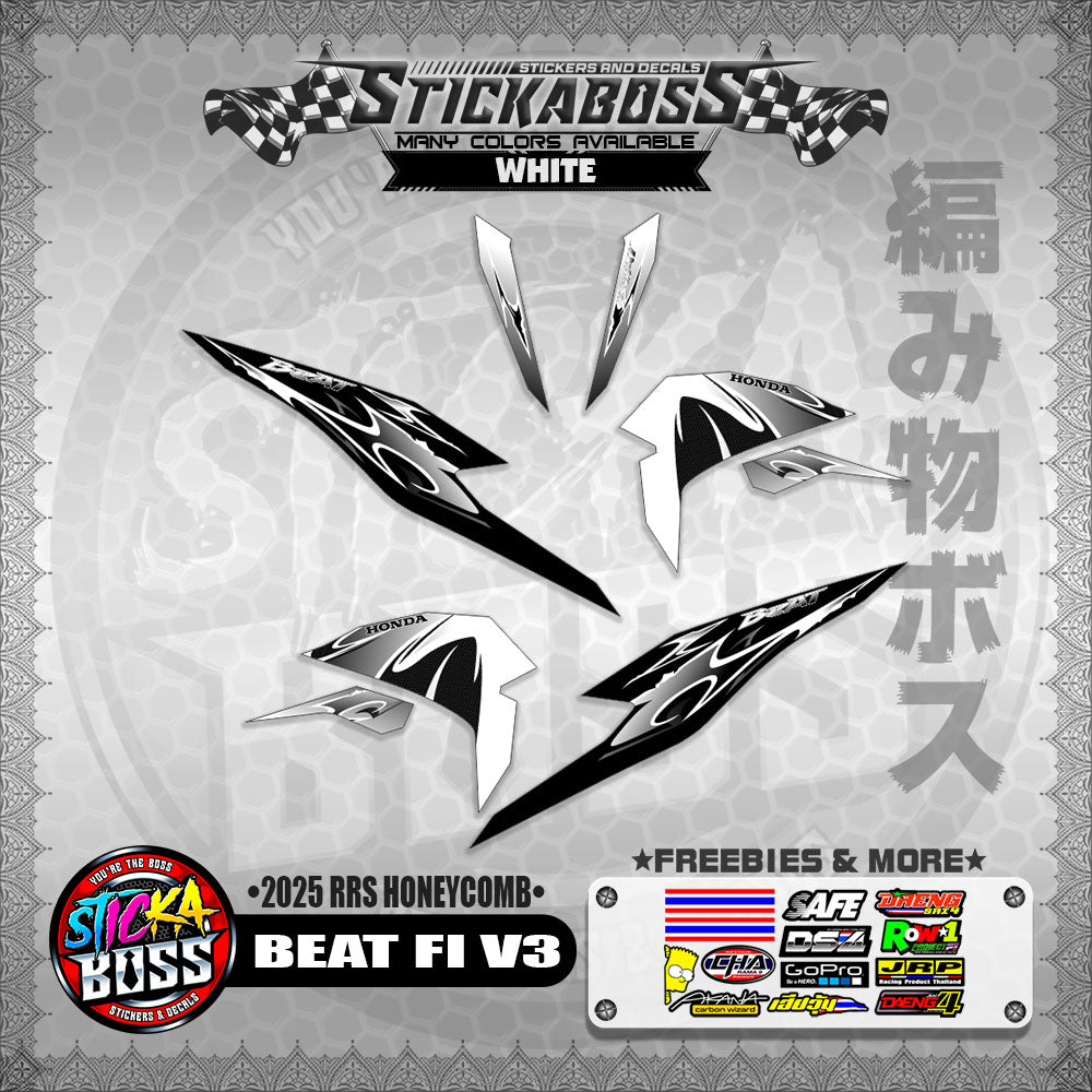BEAT FI V3 INDO STICKER DECALS ( 2025 RRS HONEYCOMB )【WITH FREEBIES】