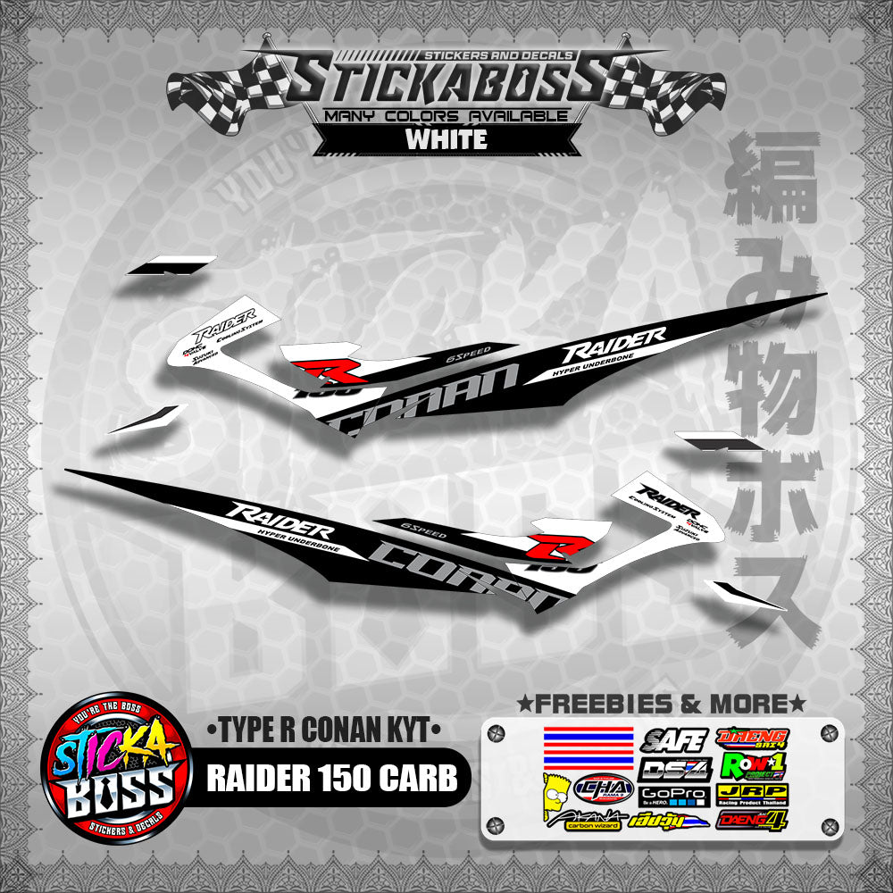 RAIDER 150 CARB DECALS ( TYPE R CONAN KYT )【WITH FREEBIES】
