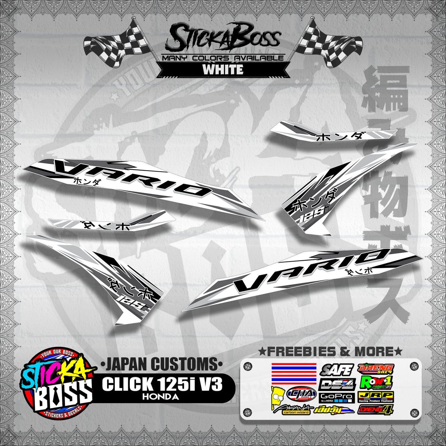 CLICK 125i V3 DECALS ( JAPAN CUSTOMS )【WITH FREEBIES】