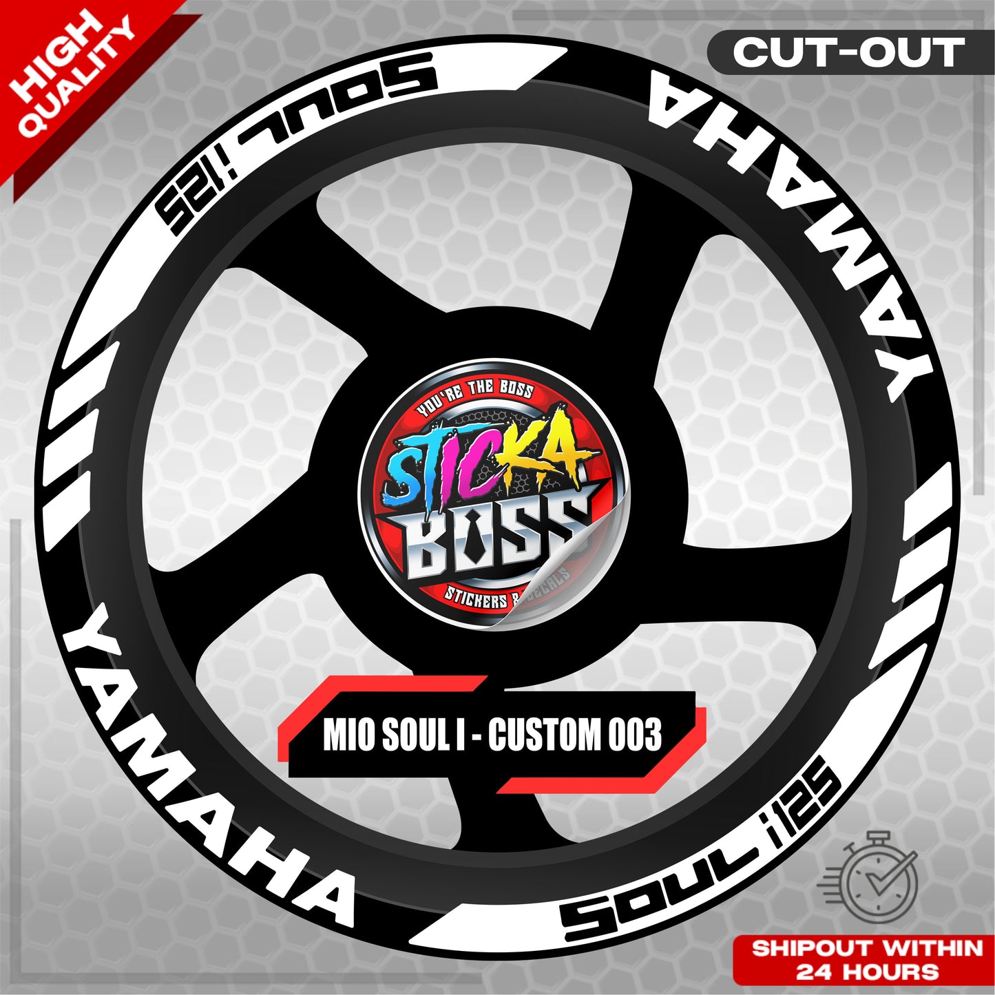 MIO SOUL I 125 MAGS STICKER SET ( 2 MAGS ) - CUSTOM 003 | VINYL WATERPROOF CUT-OUT DECALS