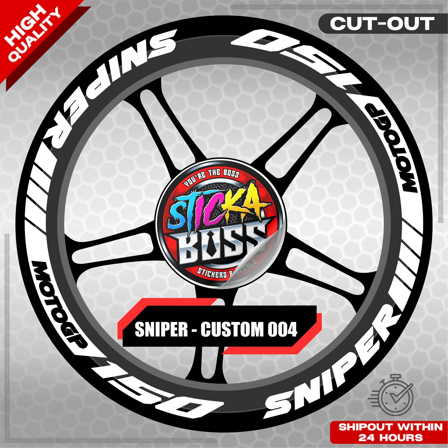 SNIPER 150 / 155 MAGS STICKER SET ( 2 MAGS ) - CUSTOM 004 | VINYL WATERPROOF CUT-OUT DECALS