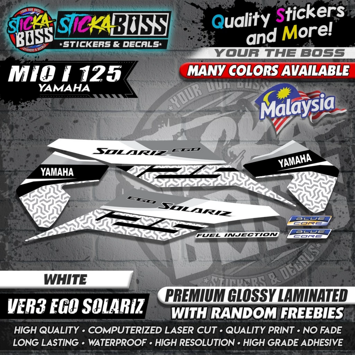Mio i 125 Malaysian Decals ( Ver3 Ego Solariz )【WITH FREEBIES】Malaysia Concept