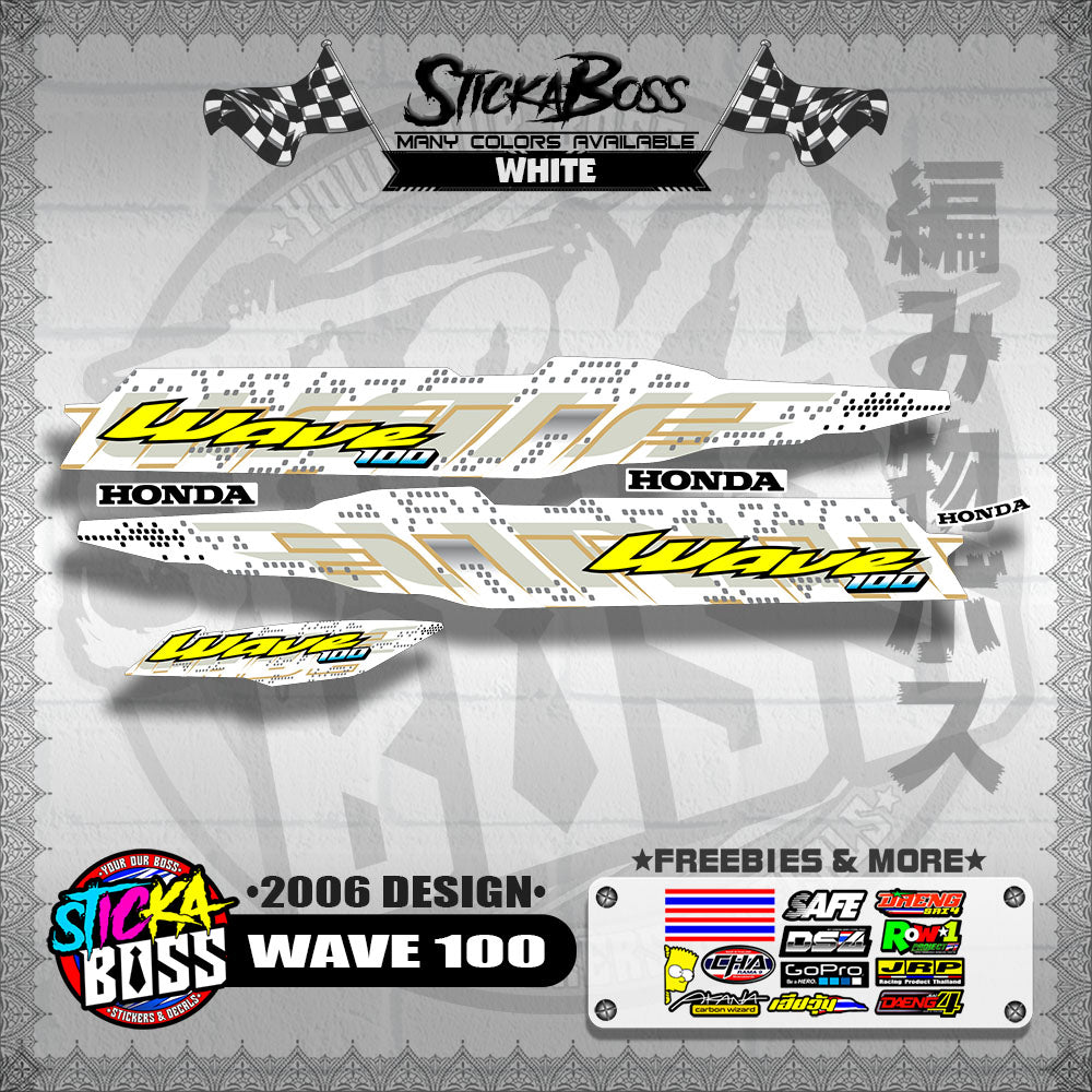 WAVE 100 STOCK DECALS ( 2006 DESIGN )【WITH FREEBIES】