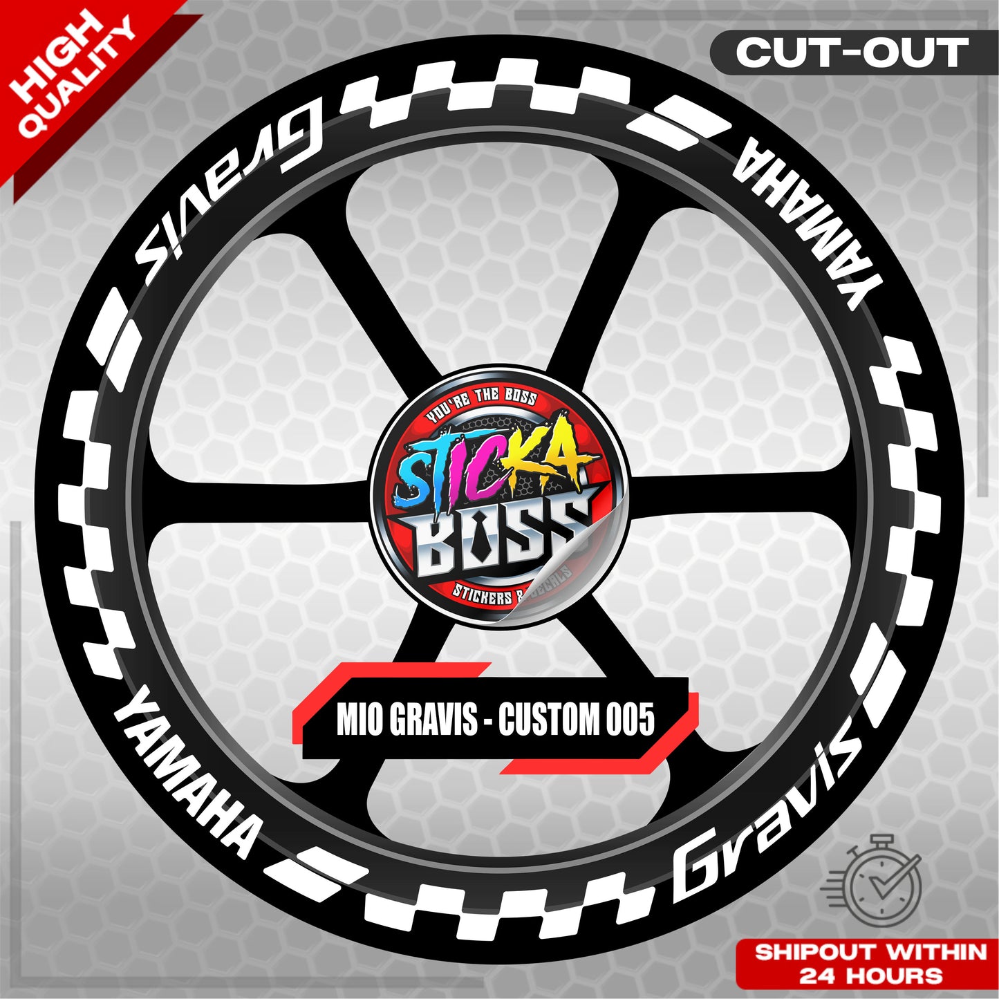 MIO GRAVIS MAG STICKER SET ( 2 MAGS ) - CUSTOM 005 | VINYL WATERPROOF CUT-OUT DECALS