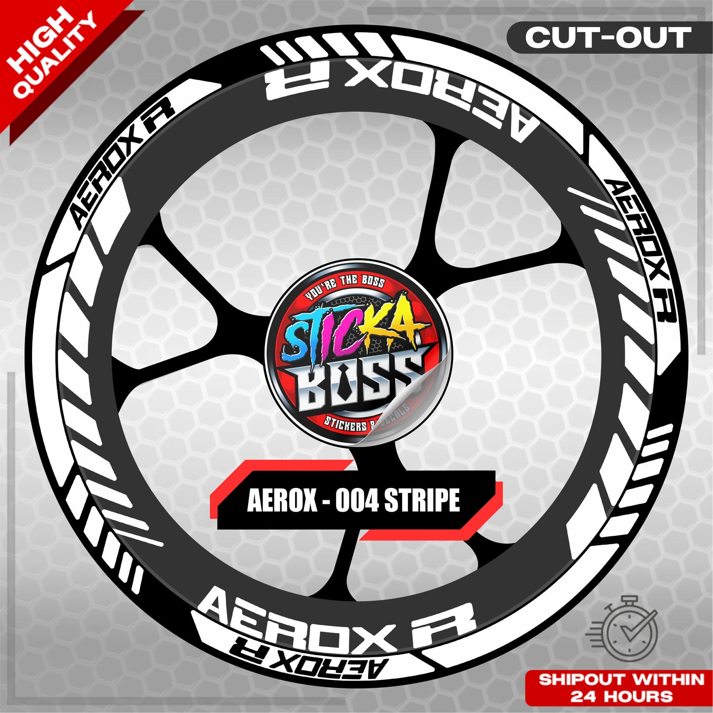 AEROX MAG STICKER SET ( 2 MAGS ) - 004 STRIPE | VINYL WATERPROOF CUT-OUT DECALS