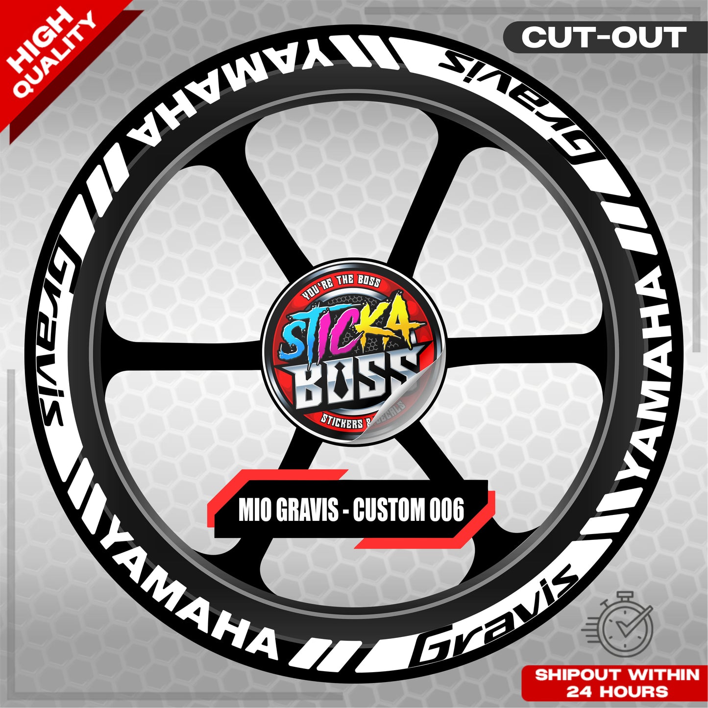MIO GRAVIS MAG STICKER SET ( 2 MAGS ) - CUSTOM 006 | VINYL WATERPROOF CUT-OUT DECALS