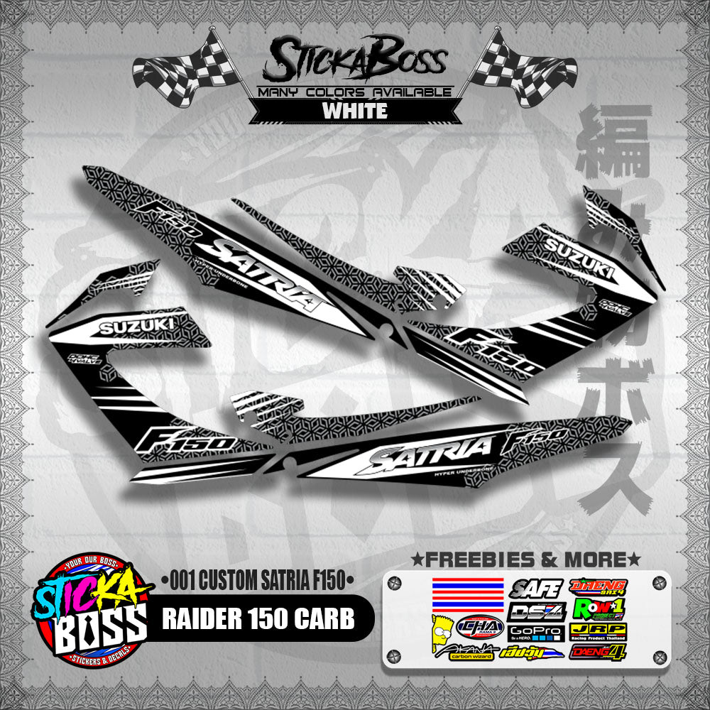 RAIDER 150 CARB DECALS ( 001 CUSTOM SATRIA F150 )【WITH FREEBIES】