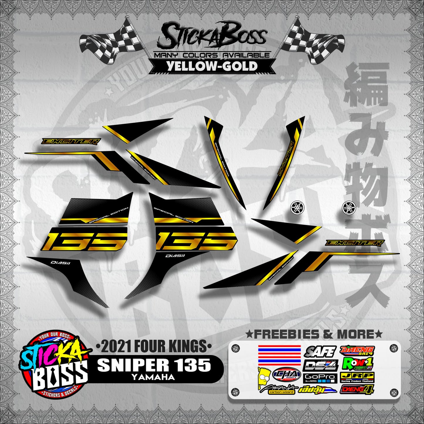 SNIPER 135 DECALS ( 2021 FOUR KINGS )【WITH FREEBIES】