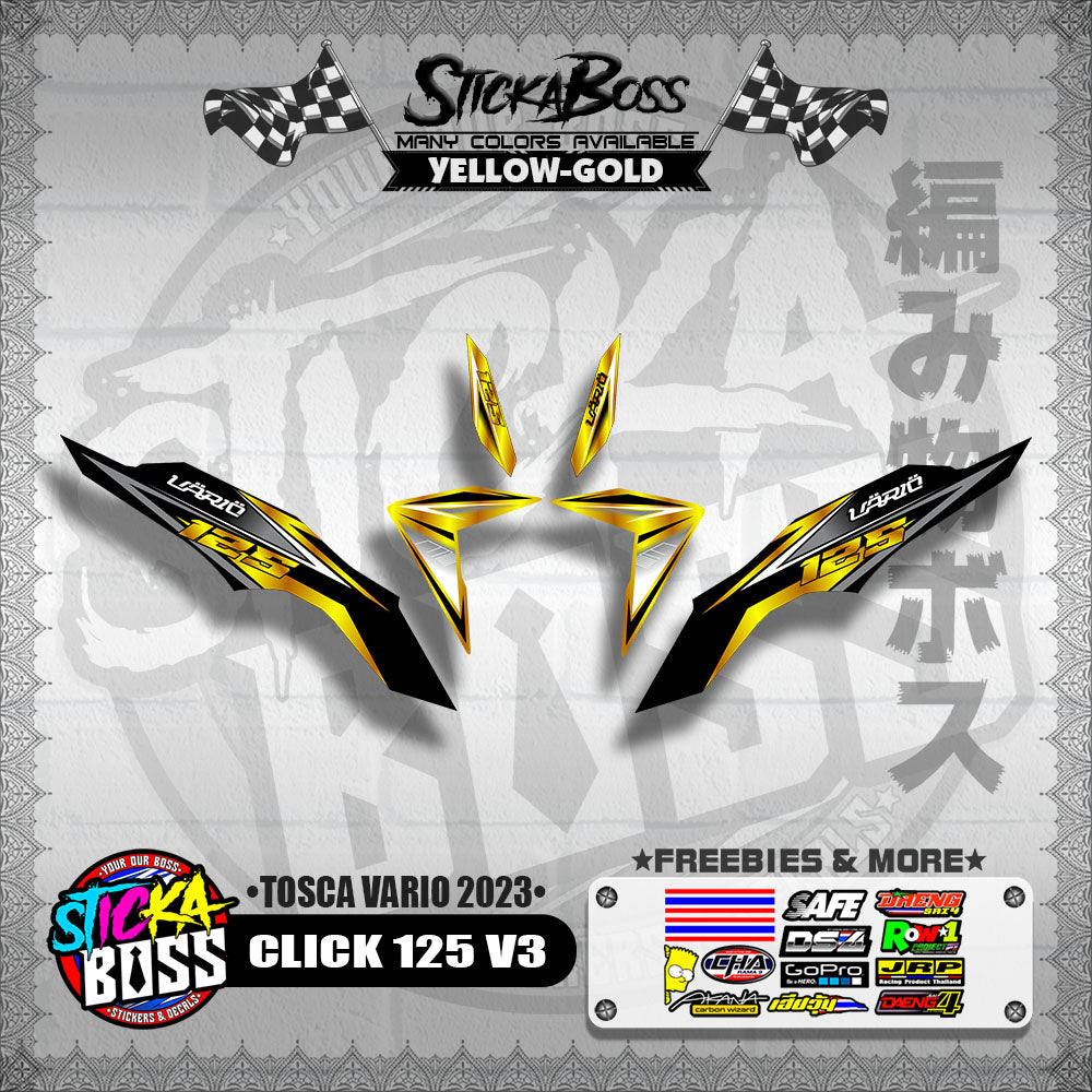 CLICK 125 V3 DECALS ( TOSCA VARIO 2023 )【WITH FREEBIES】