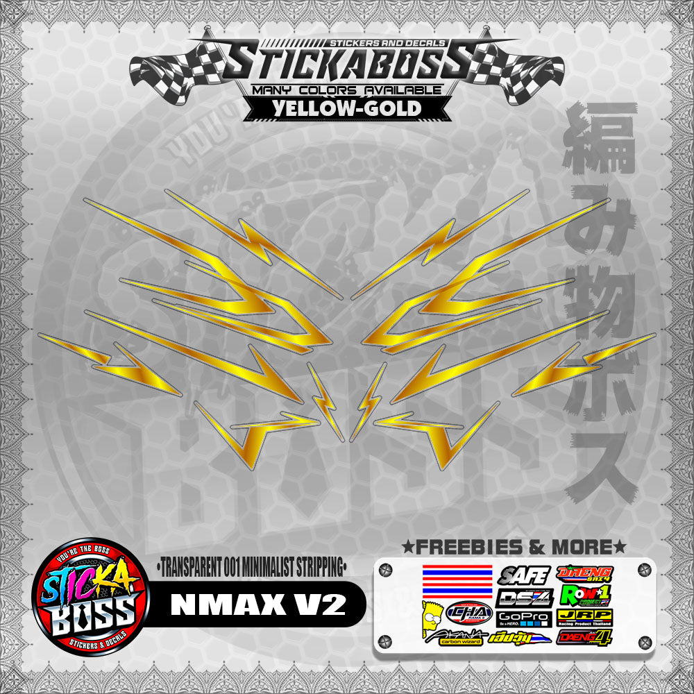【PREMIUM UV PRINT】TRANSPARENT NMAX V2 STICKER DECALS ( 001 MINIMALIST STRIPPING )【WITH FREEBIES】