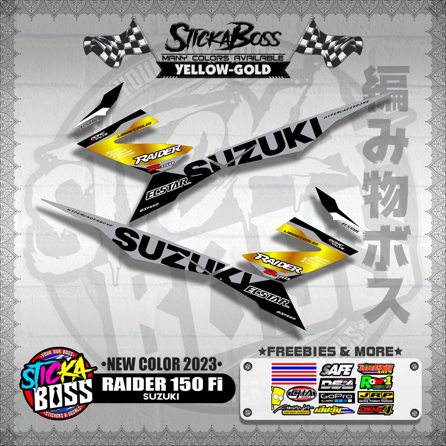 RAIDER 150 Fi DECALS ( NEW COLOR 2023 )【WITH FREEBIES】