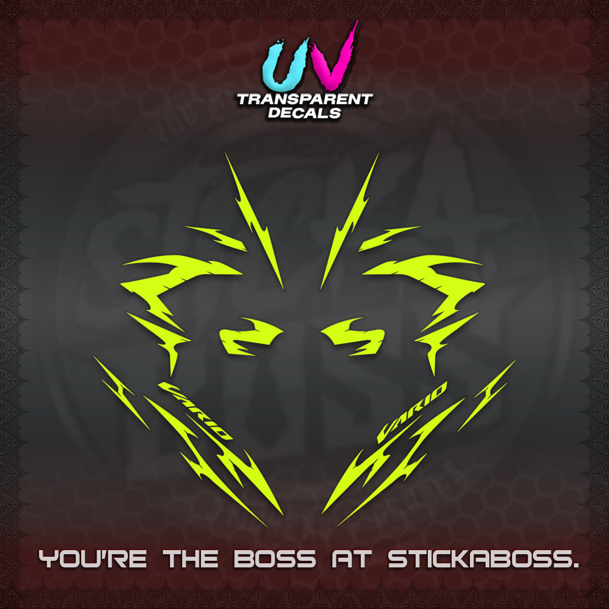 CLICK V3 UV TRANSPARENT DECALS (2026 VARIO NEW STRIPES) STICKER KITS BY STICKABOSS