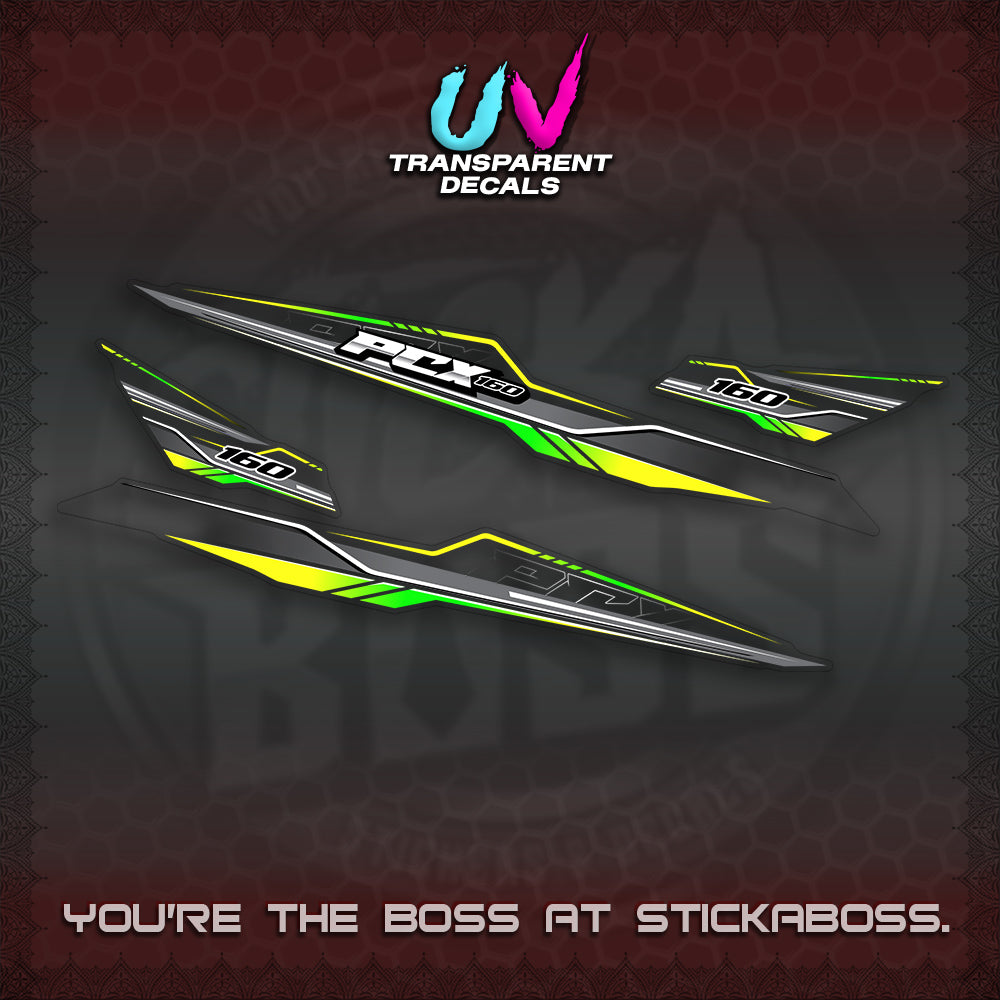 PCX 155 160 UV TRANSPARENT INDO DECALS (P007 NEW DESIGN)STICKER DECALS By STICKABOSS