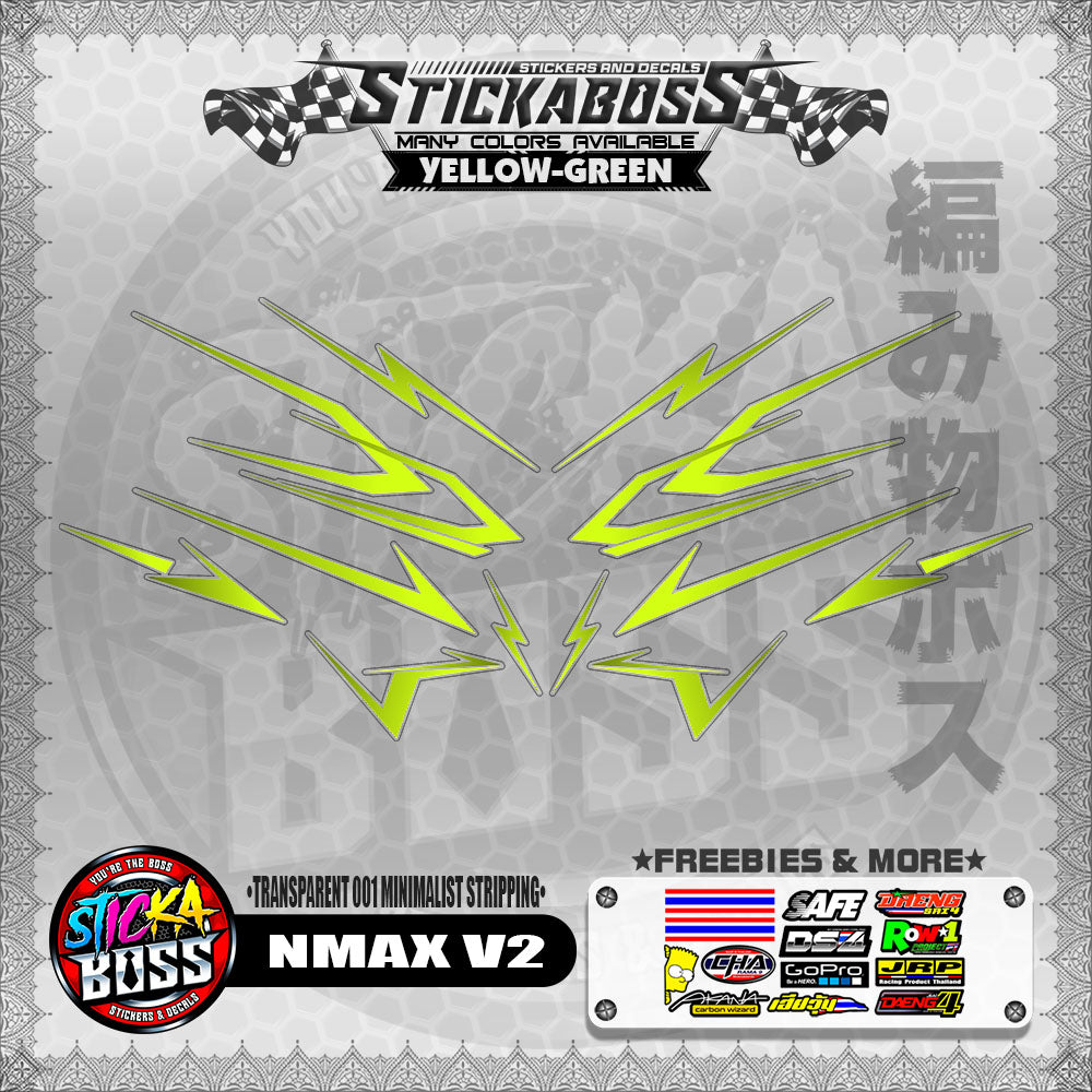 【PREMIUM UV PRINT】TRANSPARENT NMAX V2 STICKER DECALS ( 001 MINIMALIST STRIPPING )【WITH FREEBIES】