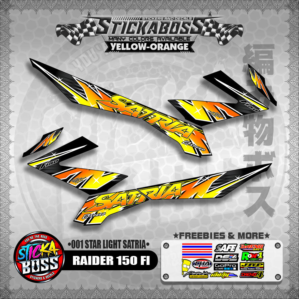 RAIDER 150 FI STICKER DECALS ( 001 START LIGHT SATRIA )【WITH FREEBIES】
