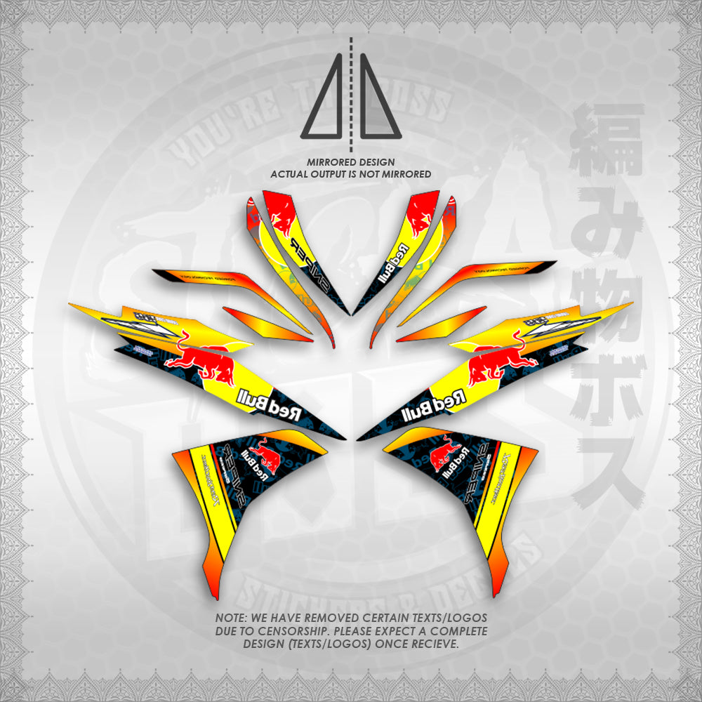 STICKER DECALS for SNIPER 135 MX (S135REBUIN)By STICKABOSS (SOFIE LAMINATED WATERPROOF)