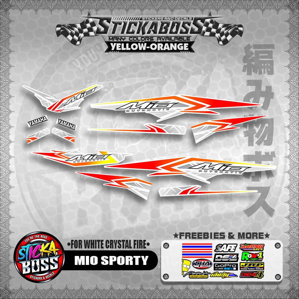 MIO SPORTY THAI-MALAYSIAN STICKER DECALS ( FOR WHITE CRYSTAL FIRE )【WITH FREEBIES】