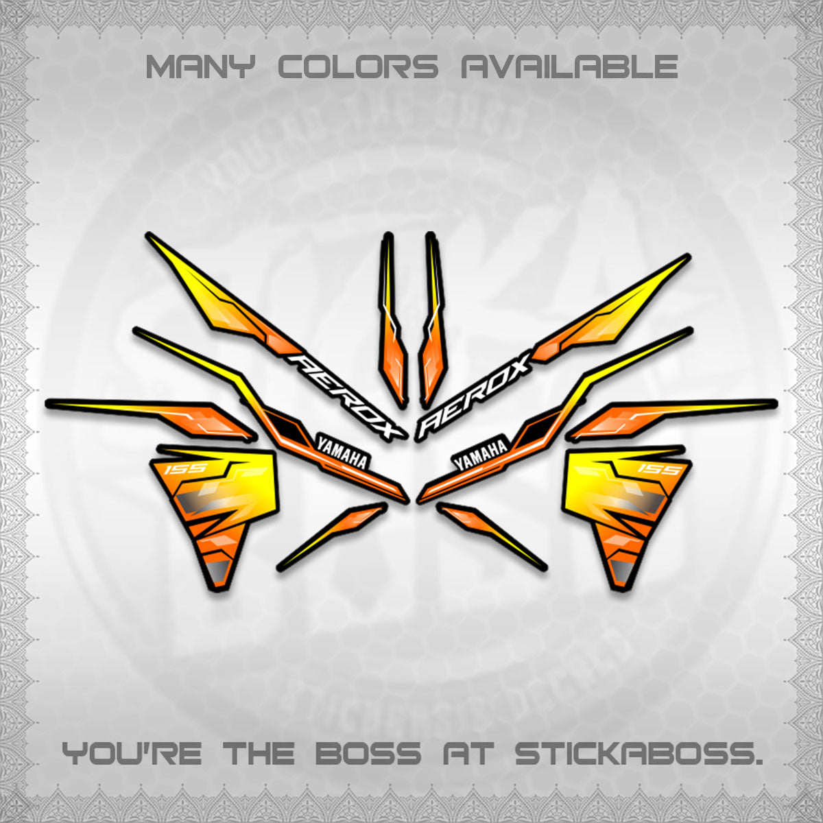 AEROX V3 INDO DECALS (ALPHA TURBO 0001)STICKER DECALS By STICKABOSS