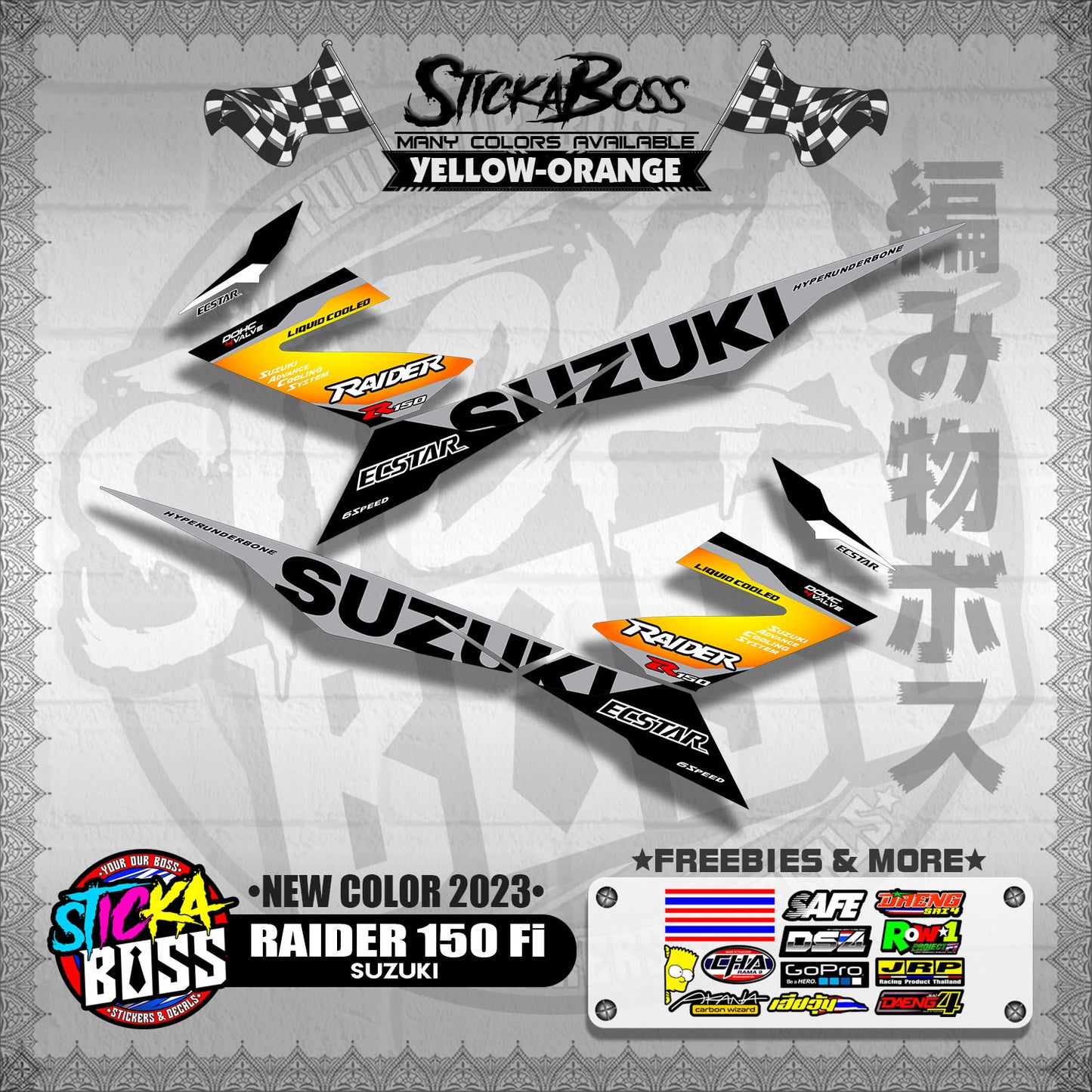 RAIDER 150 Fi DECALS ( NEW COLOR 2023 )【WITH FREEBIES】