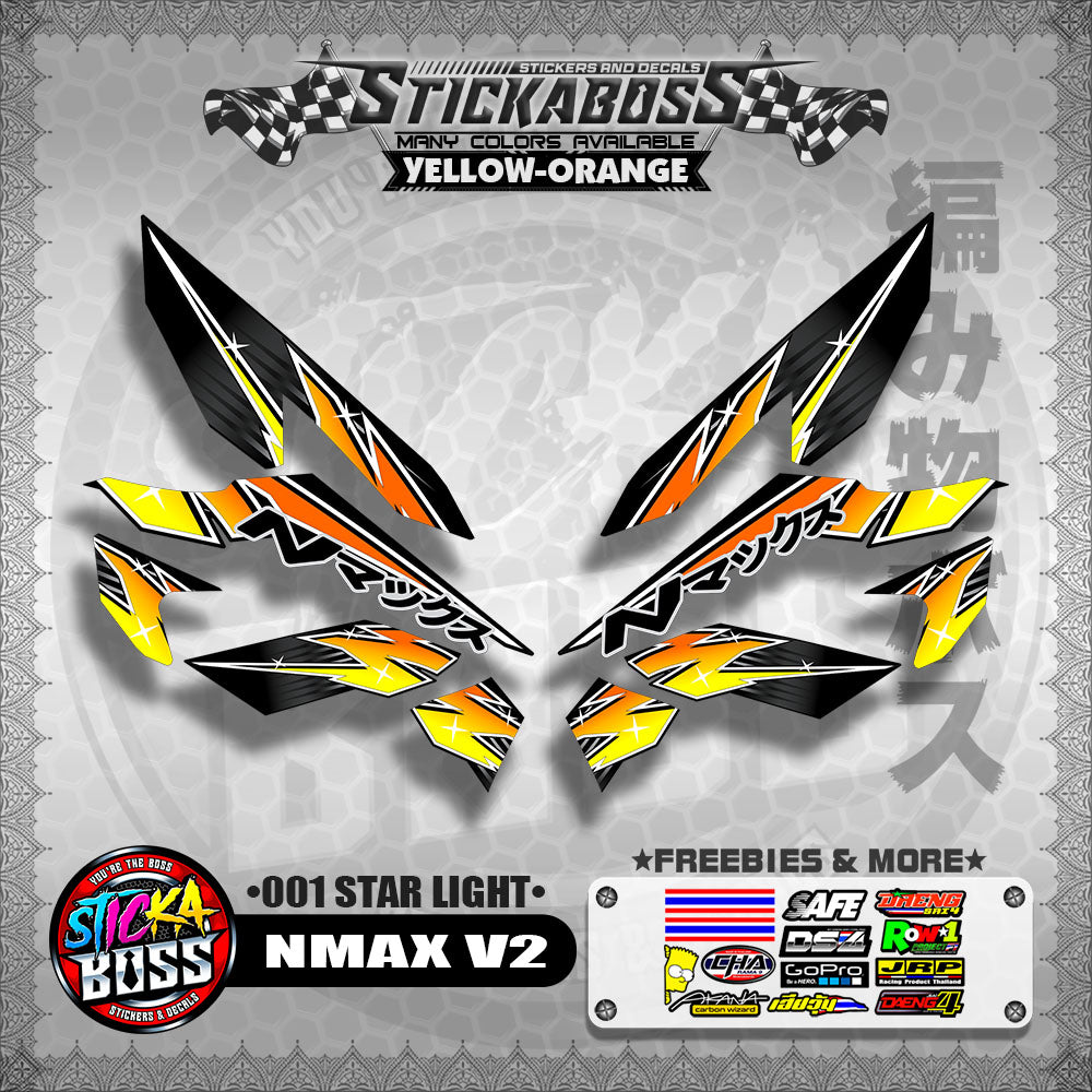 NMAX V2 STICKER DECALS ( 001 STAR LIGHT )【WITH FREEBIES】