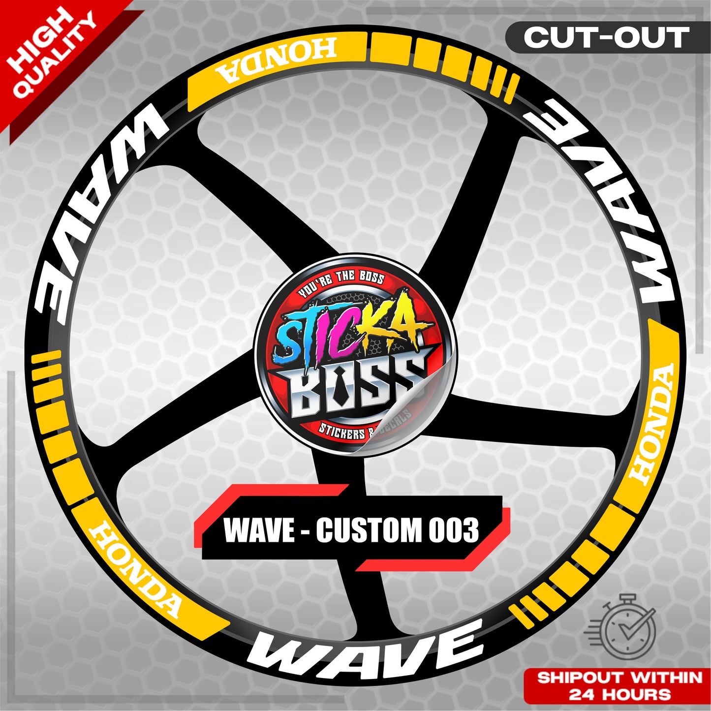 WAVE 110 / 125 MAG STICKER SET ( 2 MAGS ) - CUSTOM 003 | VINYL WATERPROOF CUT-OUT DECALS