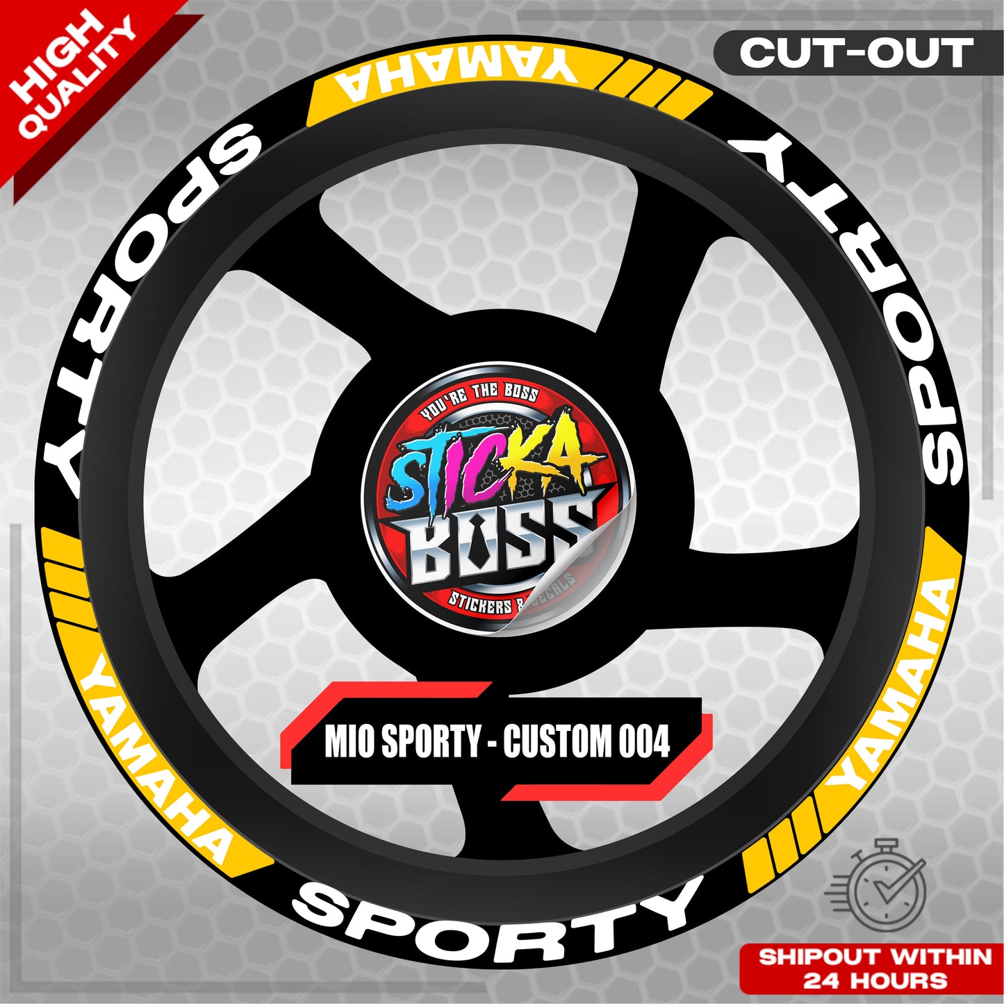 MIO SPORTY MAG STICKER SET ( 2 MAGS ) - CUSTOM 004 | VINYL WATERPROOF CUT-OUT DECALS