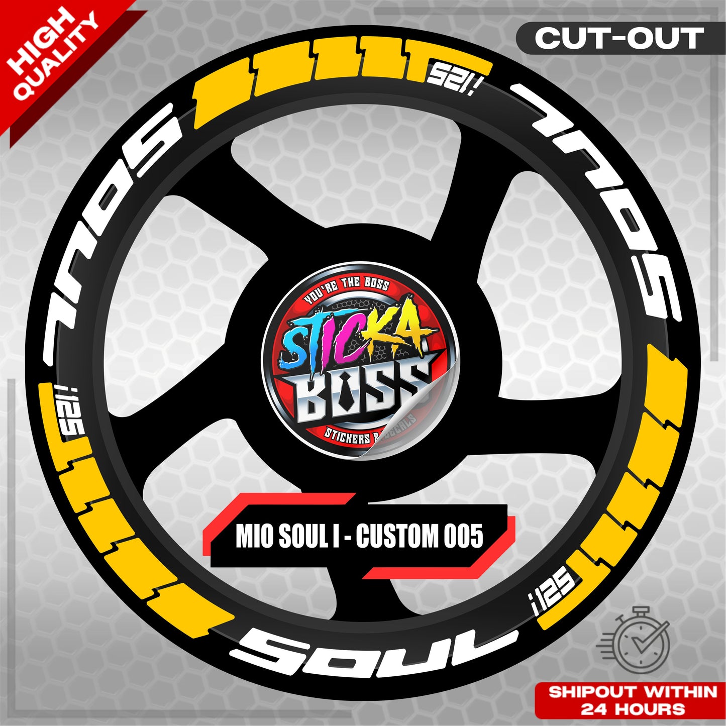 MIO SOUL I 125 MAG STICKER SET ( 2 MAGS ) - CUSTOM 005 | VINYL WATERPROOF CUT-OUT DECALS