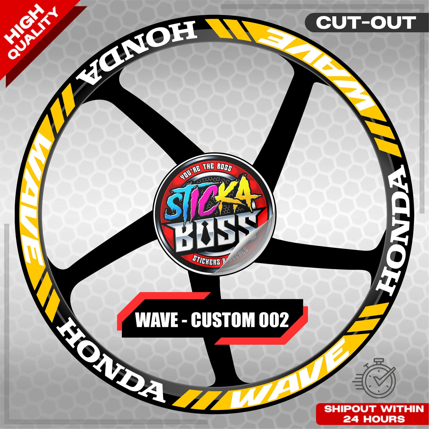 WAVE 110 / 125 MAG STICKER SET ( 2 MAGS ) - CUSTOM 002 | VINYL WATERPROOF CUT-OUT DECALS