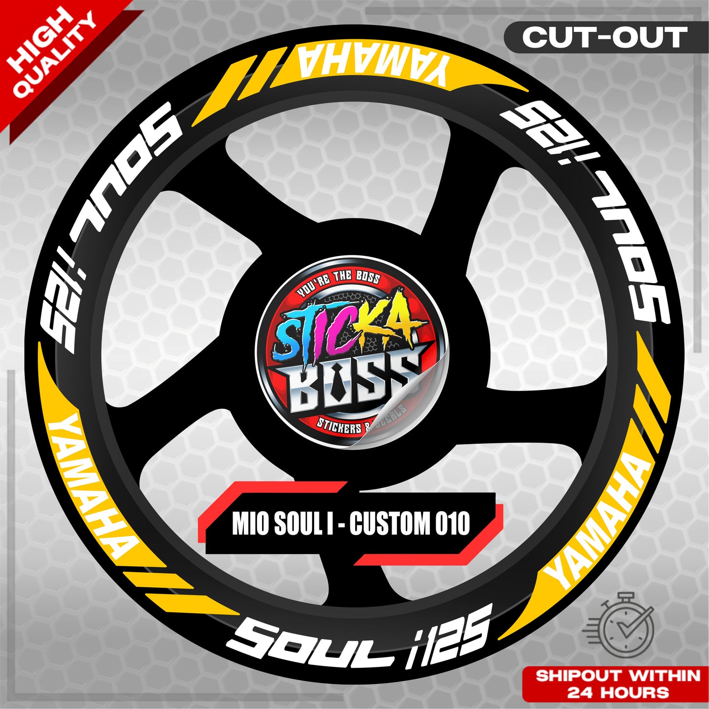 MIO SOUL I 125 MAG STICKER SET ( 2 MAGS ) - CUSTOM 010 | VINYL WATERPROOF CUT-OUT DECALS