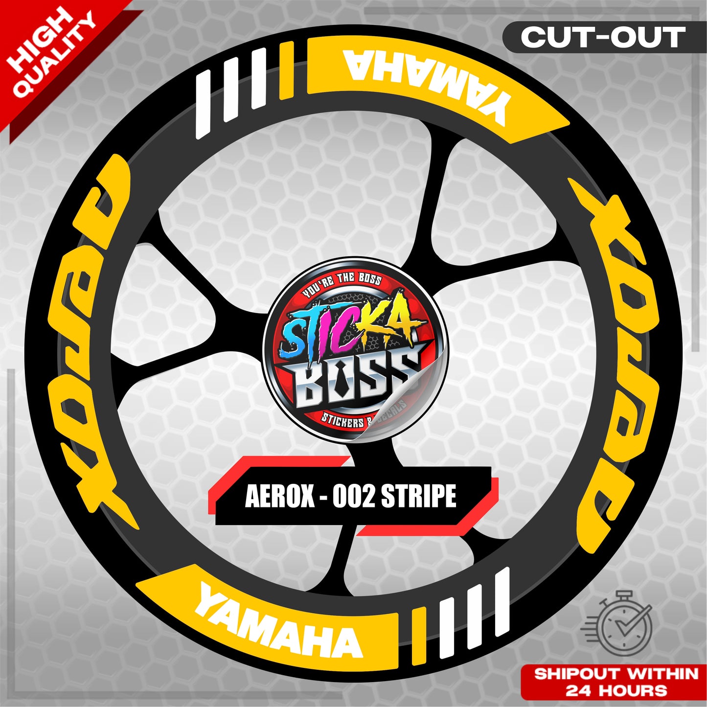 AEROX MAG STICKER SET ( 2 MAGS ) - 002 STRIPE | VINYL WATERPROOF CUT-OUT DECALS