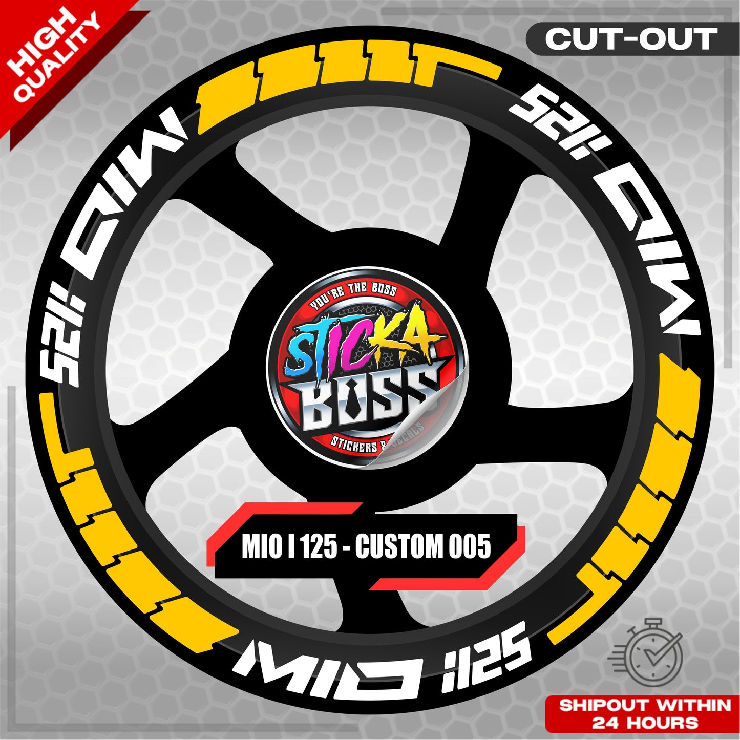 MIO I 125 MAG STICKER SET  ( 2 MAGS ) - CUSTOM 005 | VINYL WATERPROOF CUT-OUT DECALS