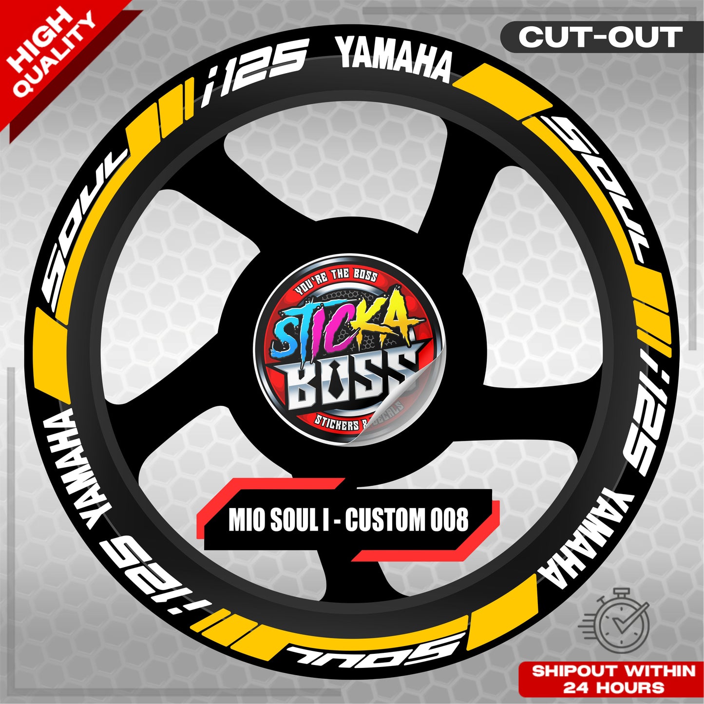 MIO SOUL I 125 MAG STICKER SET ( 2 MAGS ) - CUSTOM 008 | VINYL WATERPROOF CUT-OUT DECALS