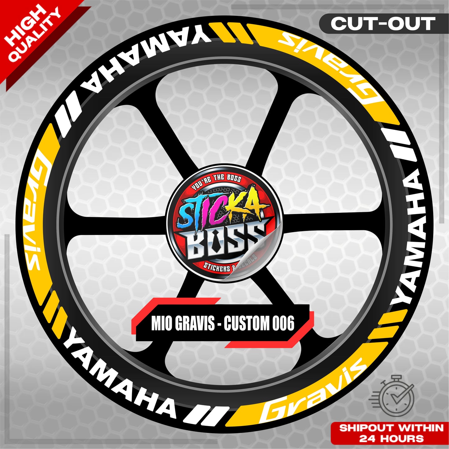 MIO GRAVIS MAG STICKER SET ( 2 MAGS ) - CUSTOM 006 | VINYL WATERPROOF CUT-OUT DECALS