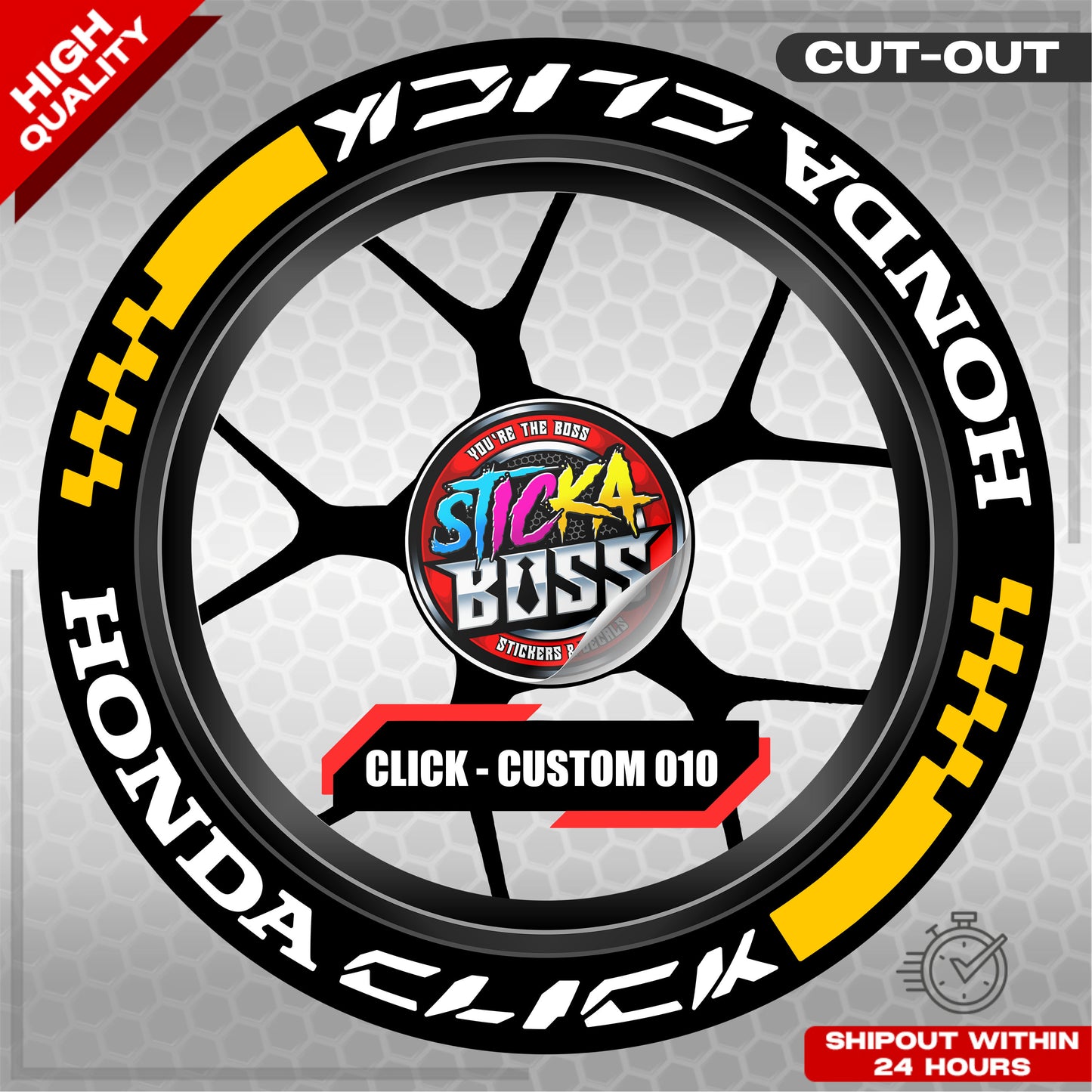 CLICK 125 / 150 / 160 MAG STICKER SET ( 2 MAGS ) - CUSTOM 010 | VINYL WATERPROOF CUT-OUT DECALS
