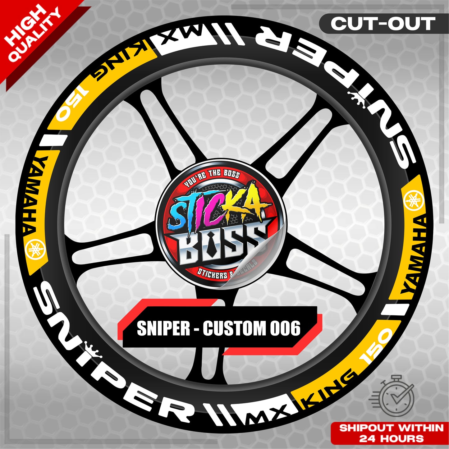 SNIPER 150 / 155 MAGS STICKER SET  ( 2 MAGS ) - CUSTOM 006 | VINYL WATERPROOF CUT-OUT DECALS