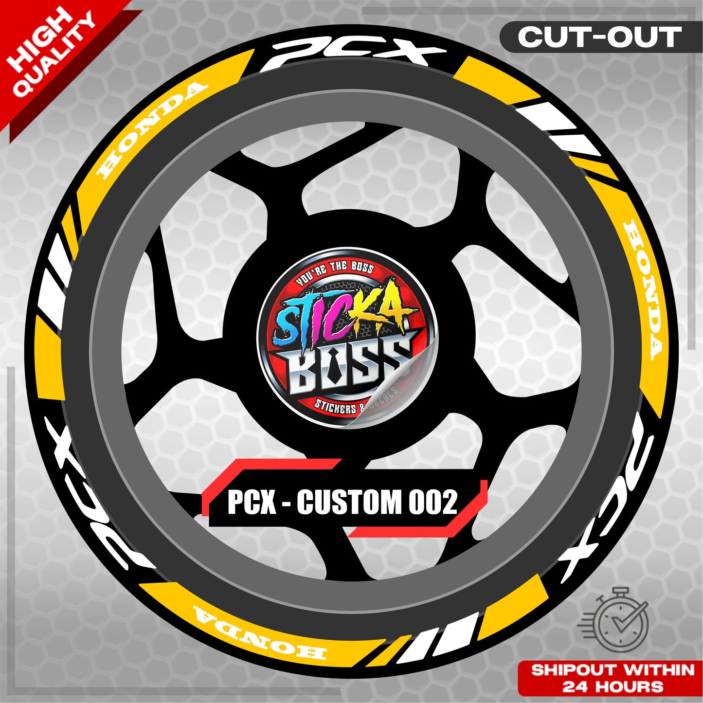 PCX 150 / 160 MAGS STICKER SET  ( 2 MAGS ) - CUSTOM 002 | VINYL WATERPROOF CUT-OUT DECALS