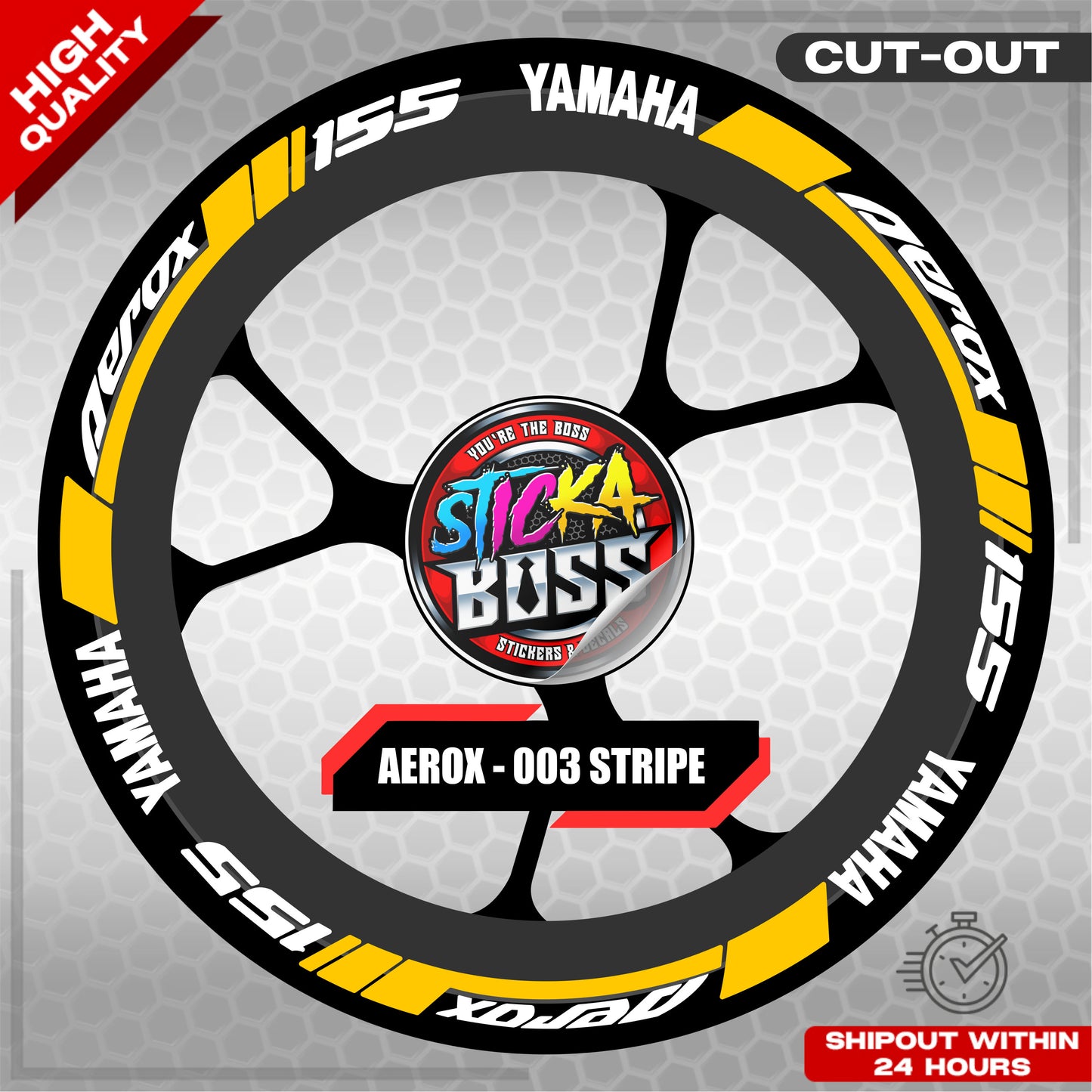 AEROX MAG STICKER SET ( 2 MAGS ) - 003 STRIPE | VINYL WATERPROOF CUT-OUT DECALS