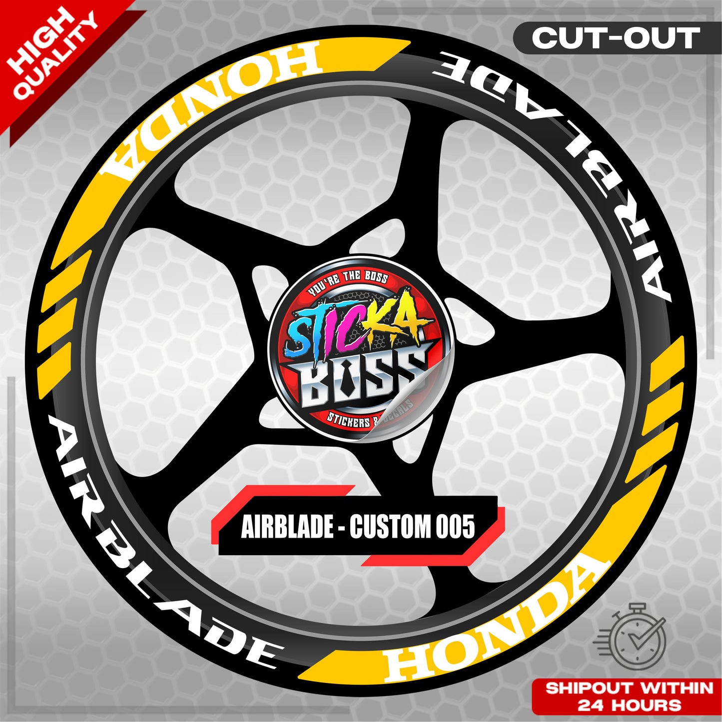 AIRBLADE 150 / 160 MAG STICKER SET ( 2 MAGS ) - CUSTOM 005 | VINYL WATERPROOF CUT-OUT DECALS