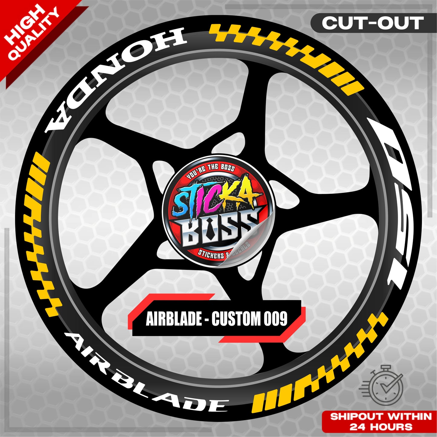 AIRBLADE 150 / 160 MAG STICKER SET ( 2 MAGS ) - CUSTOM 009 | VINYL WATERPROOF CUT-OUT DECALS