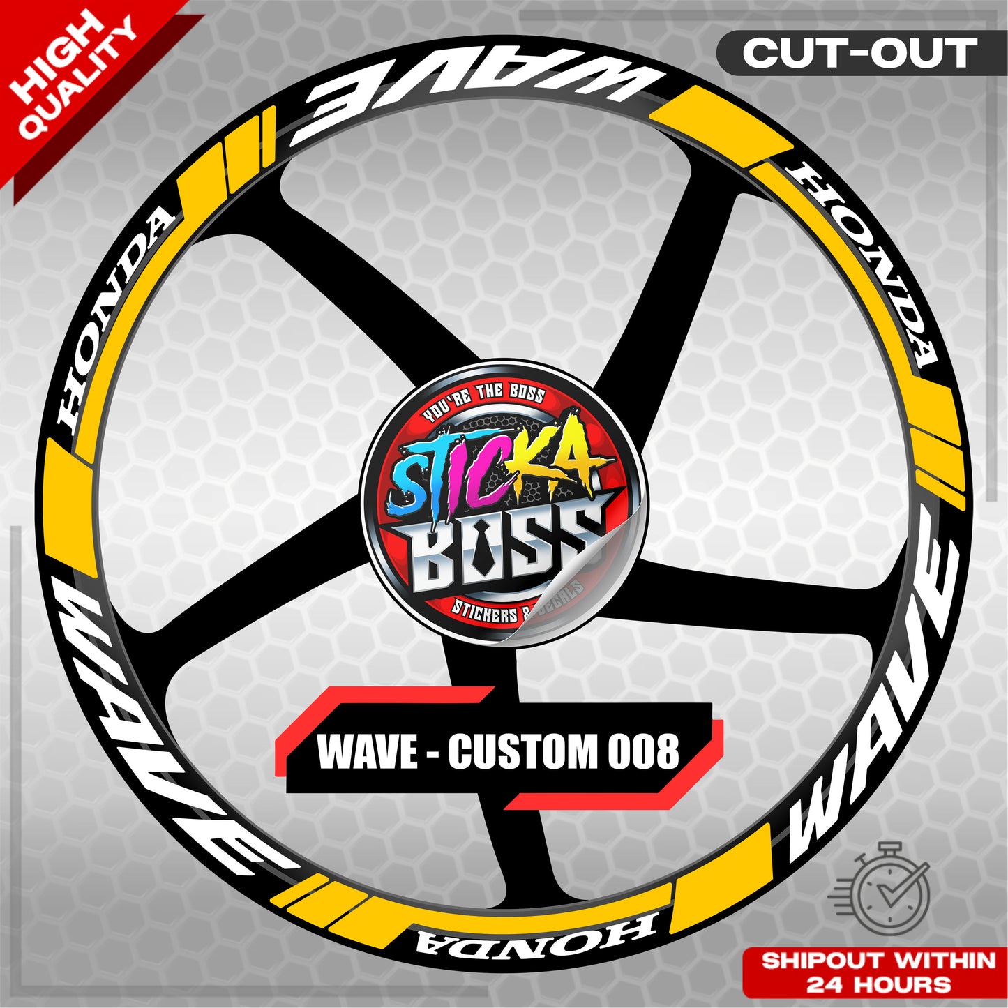 WAVE 110 / 125 MAG STICKER SET ( 2 MAGS ) - CUSTOM 008 | VINYL WATERPROOF CUT-OUT DECALS