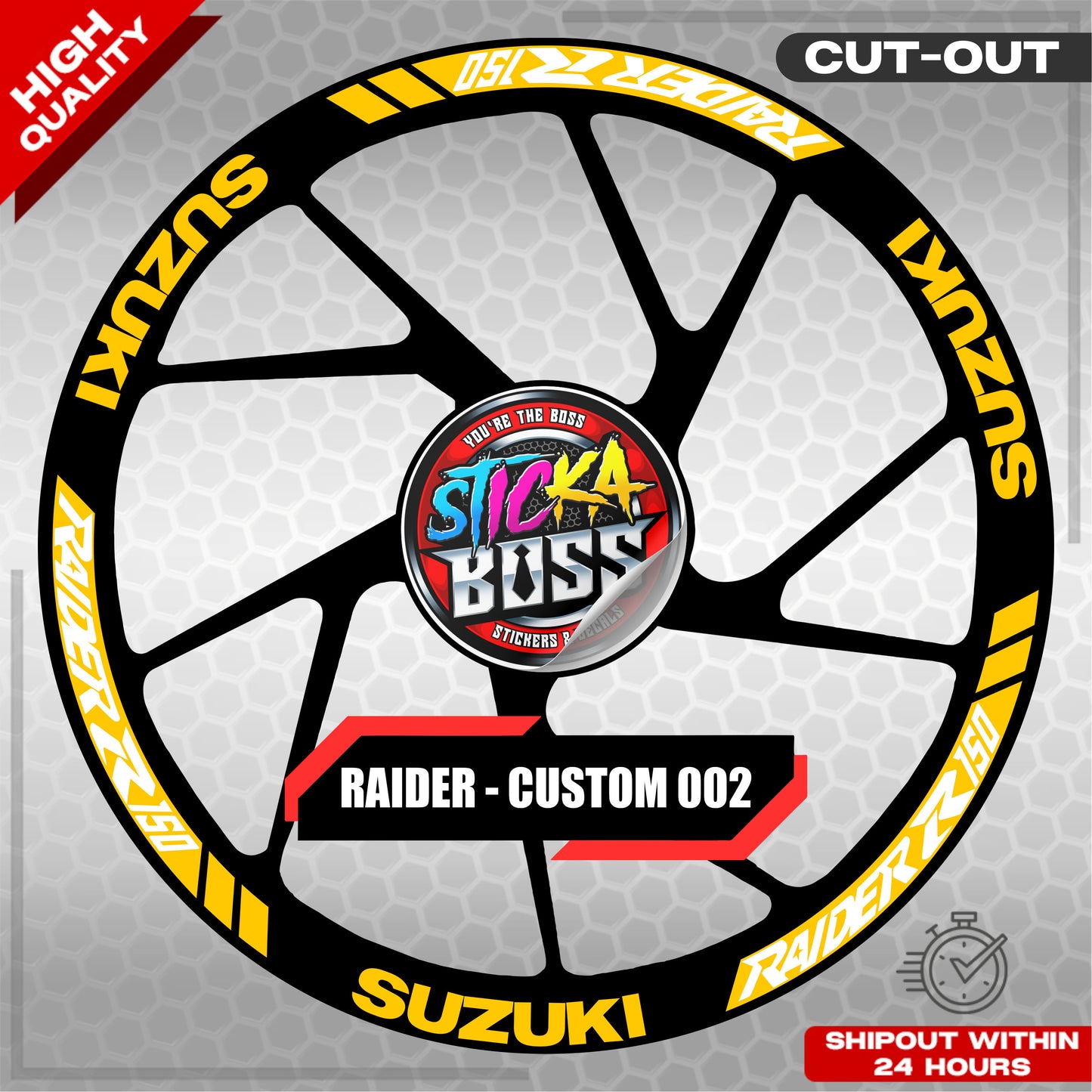 RAIDER R150 MAG STICKER SET ( 2 MAGS ) - CUSTOM 002 | VINYL WATERPROOF CUT-OUT DECALS