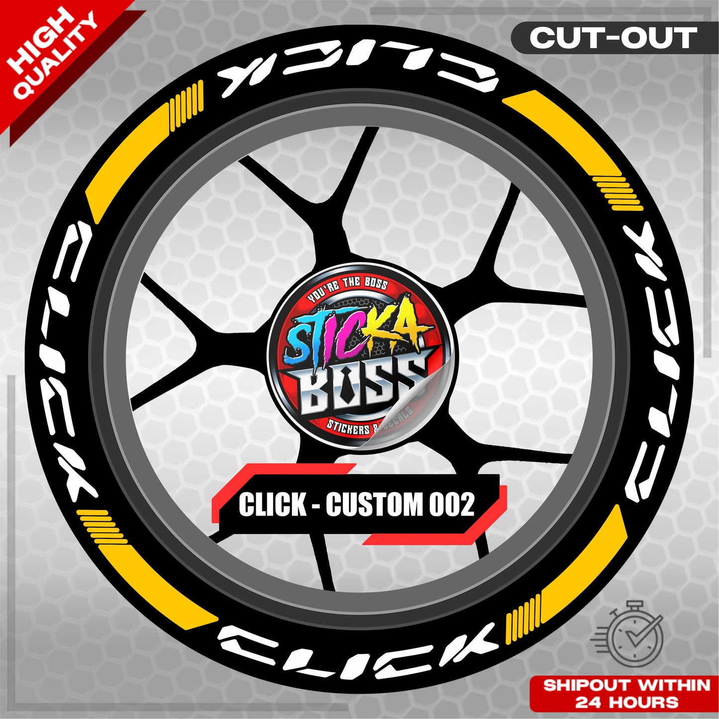 CLICK 125 / 150 / 160 MAGS STICKER SET  ( 2 MAGS ) - CUSTOM 002 | VINYL WATERPROOF CUT-OUT DECALS